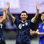 Lionel Messi celebrates after World Cup semifinal win vs England