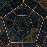 Abstract mathematical visualization of the number 165 with geometric shapes and prime factor symbols
